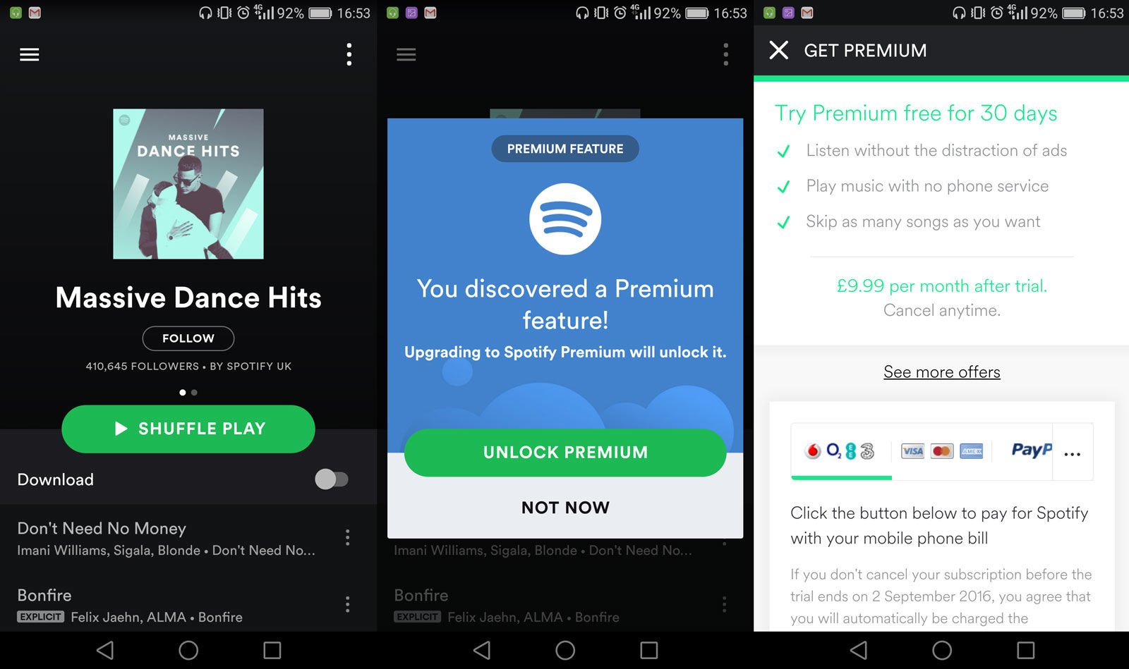 Spotify android app stops playing