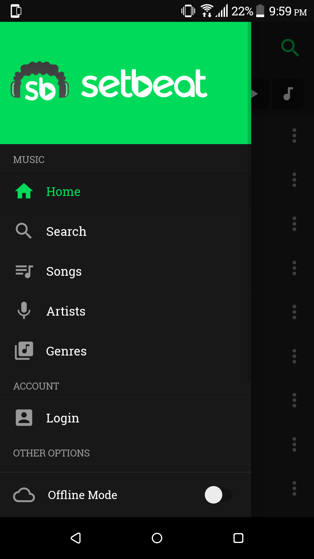 Spotify android app offline